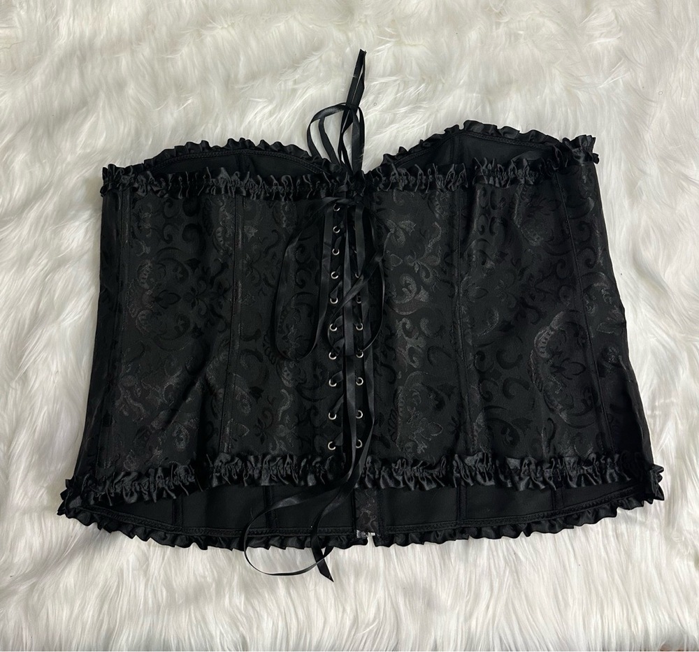 Black Lace-Detail Corset Bustier - Women Intimates